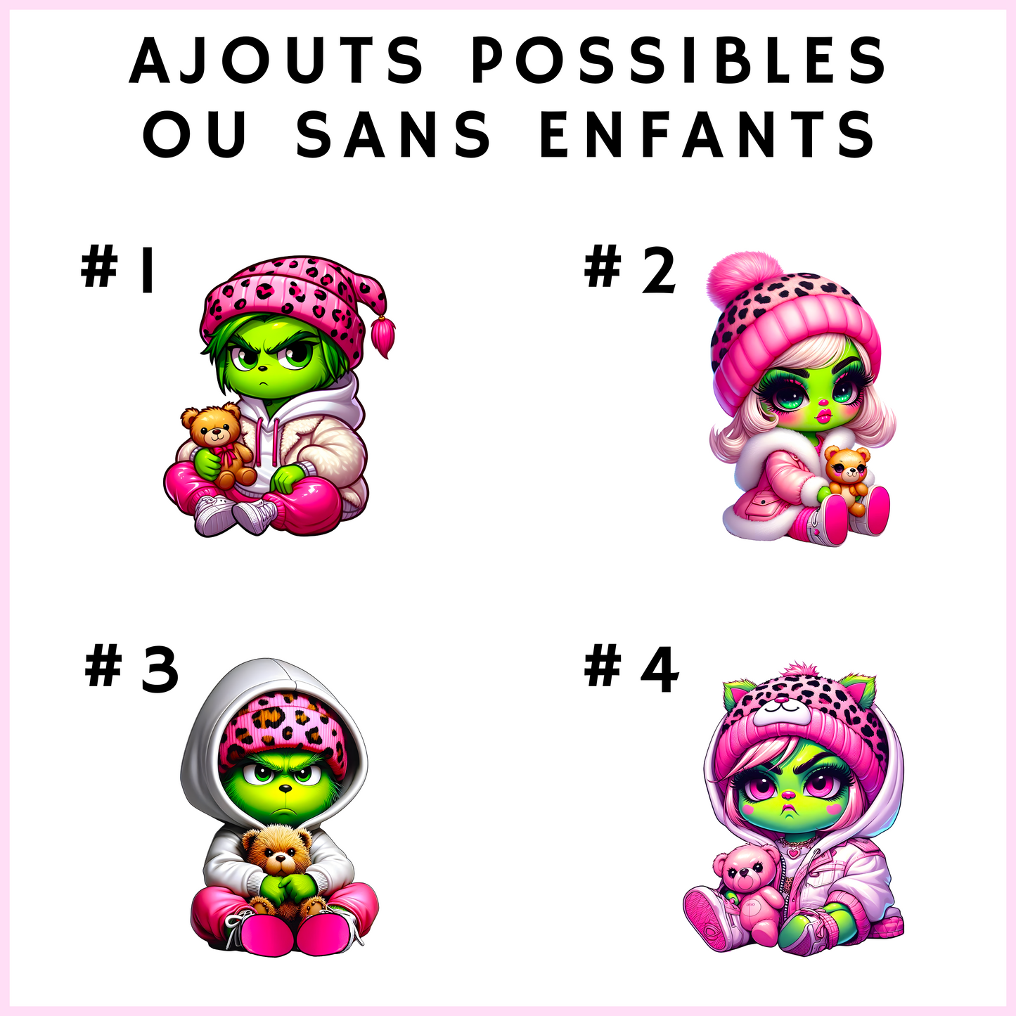 T-Shirt Pour Femmes - Grinchette - Ajouts D’enfants Possibles