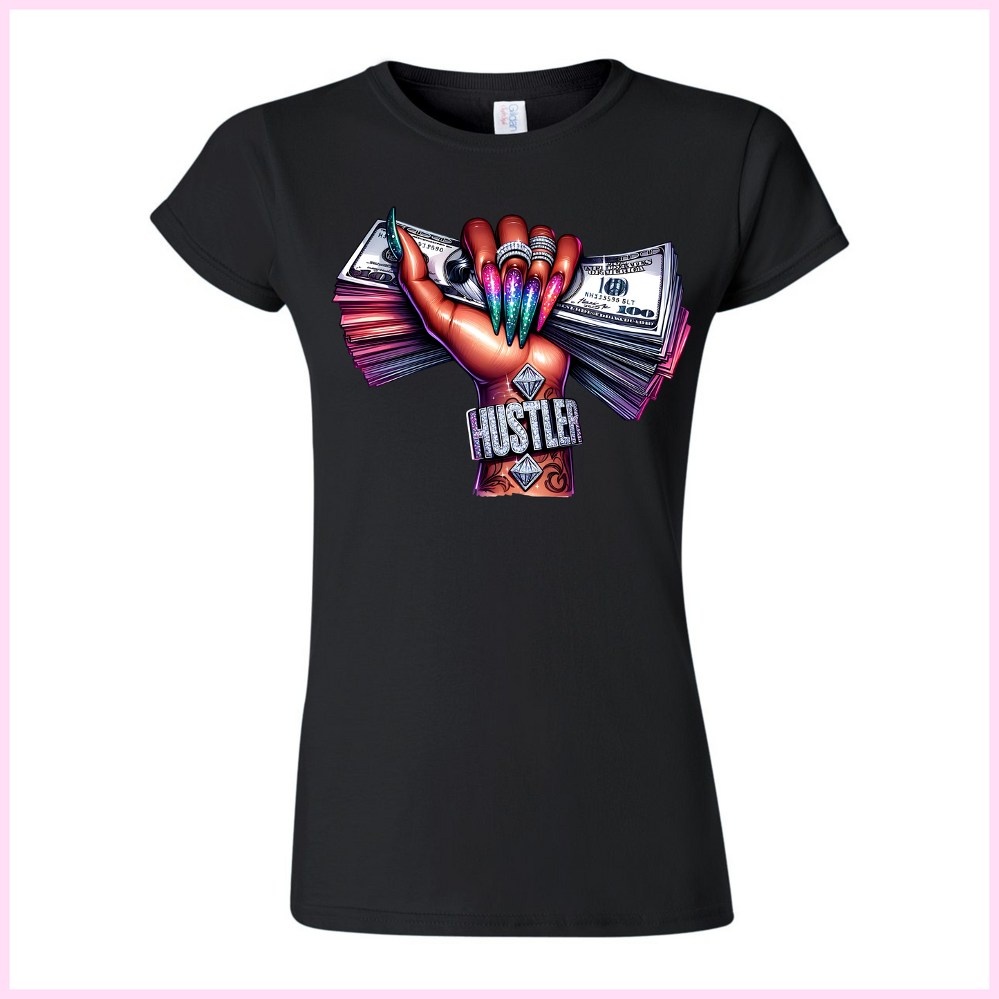 T-Shirt Pour Femmes - Rainbow Money Nails