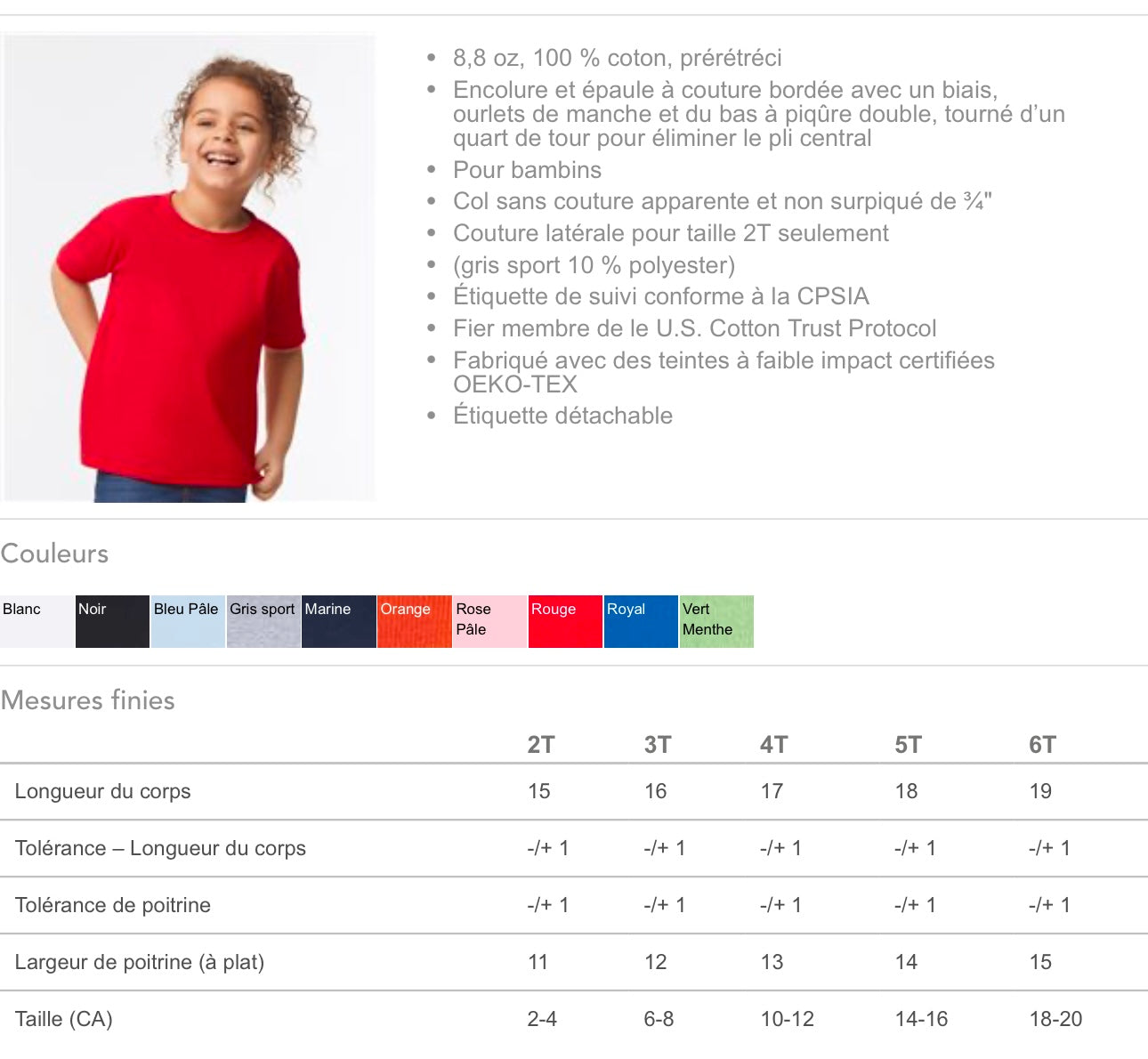 Bébés & Enfants (6 Mois à XL) - T-Shirt Personnalisé