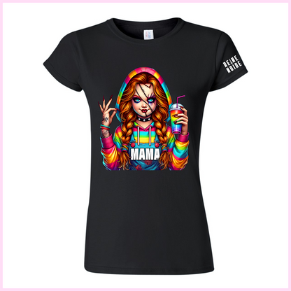 T-Shirt Pour Femmes - Mama Rainbow Chucky + Ajouts D’enfants Possibles