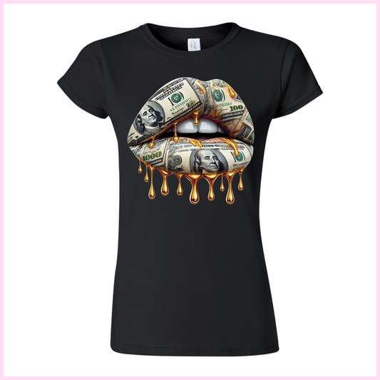 T-Shirt Pour Femmes - Drip Money Lips