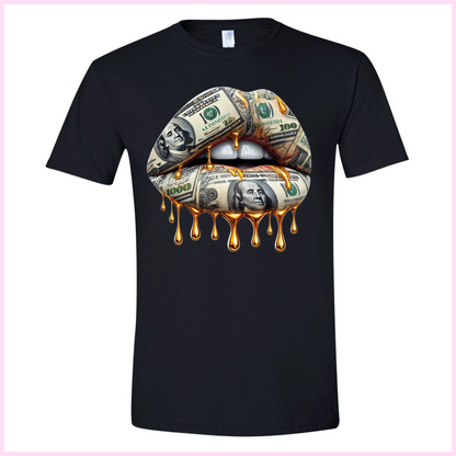 T-Shirt Pour Hommes - Drip Money Lips