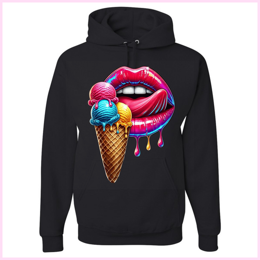 Coton Ouaté Unisexe - Lips Rainbow Ice Cream