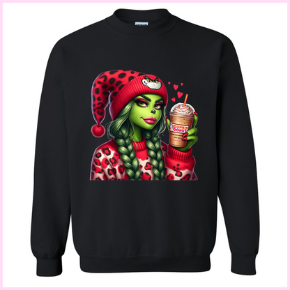 Crewneck Unisexe - Red Grinchy Dunkin Donut