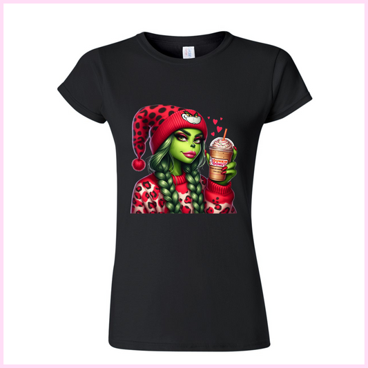 T-Shirt Pour Femmes - Red Grinchy Dunkin Donut