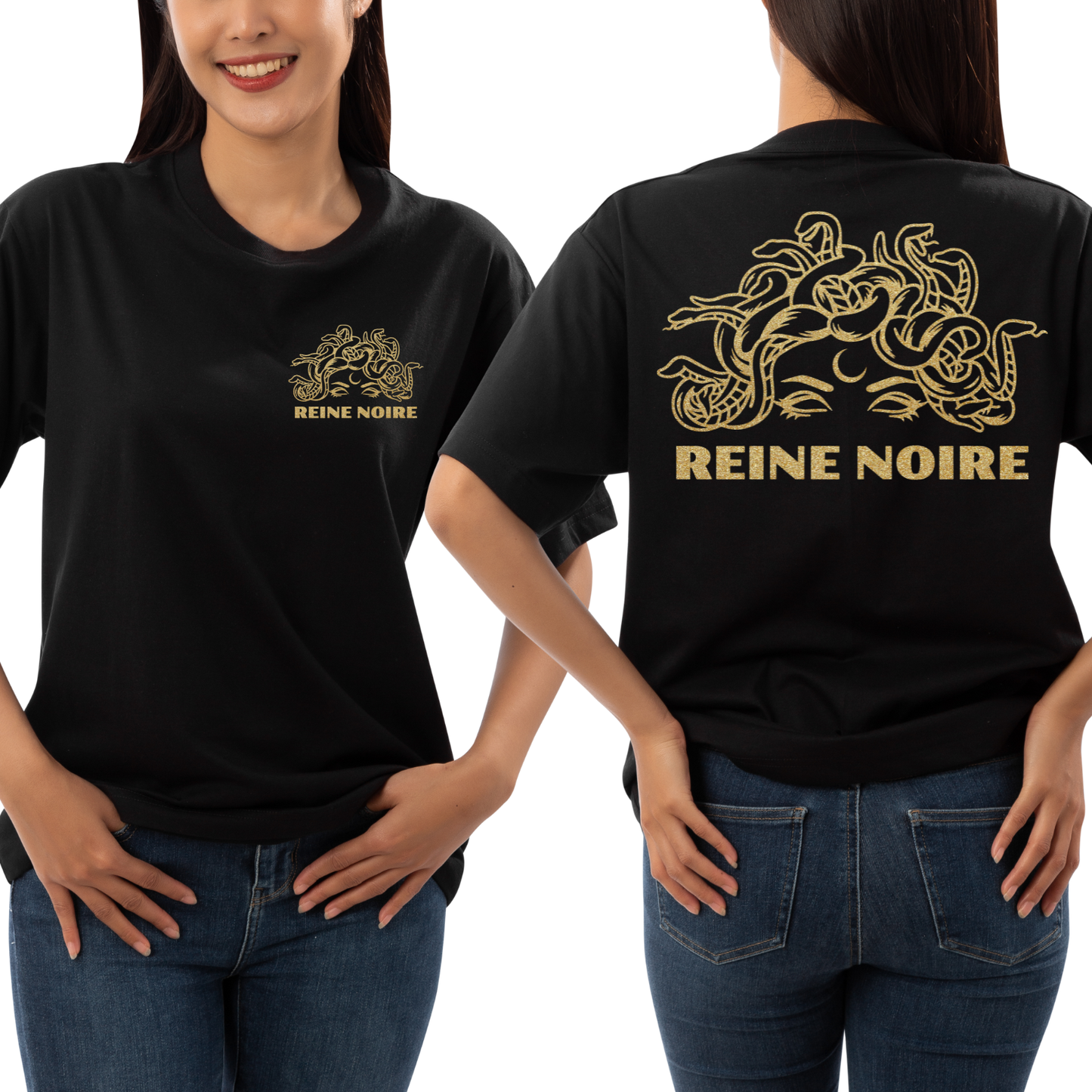 T-Shirt Pour Femmes - Reine Noire Officielle - Demi Médusa